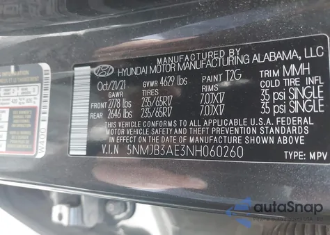 2022 Hyundai Tucson Sel from USA, damaged, VIN 5NMJB3AE3NH060260
